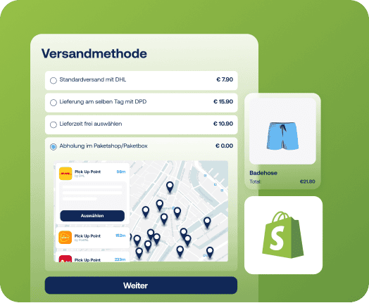mockup sendcloud software für shopify checkout